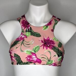 ✨3/$15 Tori Praver Swimwear pink floral bikini top S